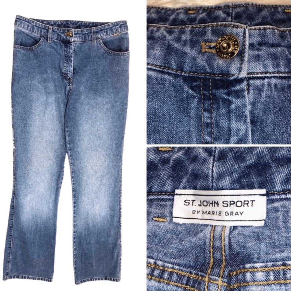 St. John womens high rise Mom Jeans Sz 6 boot cut